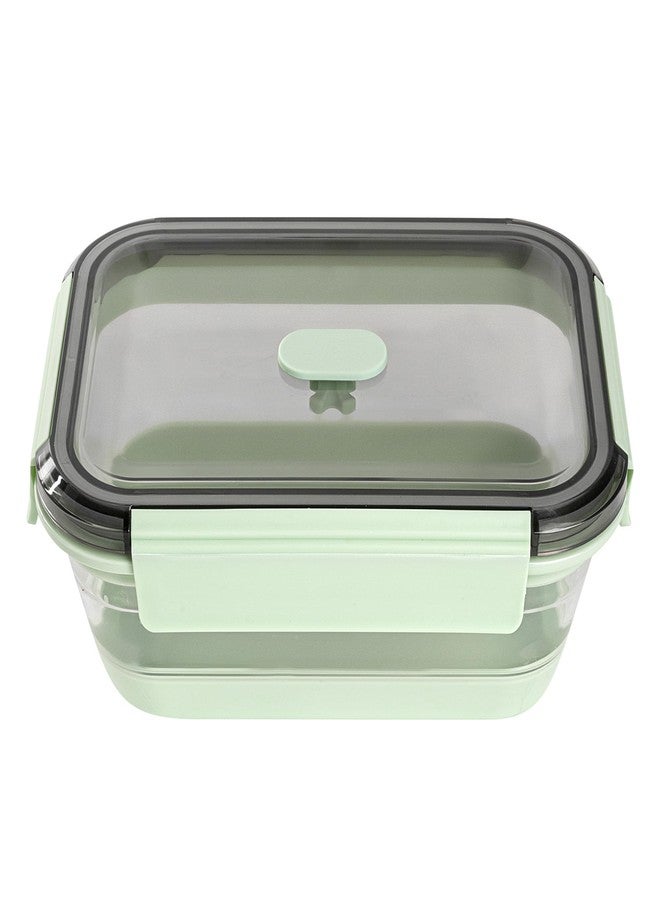 Restaurantware-Fresh Hero 40 Ounce Storage Containers, 1 Durable Airtight Food Containers - Microwavable, Freezable, Green Plastic, Collapsible, Dishwashable, With Vented Lids - Image 1