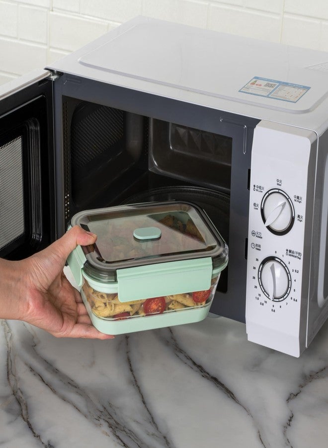 Restaurantware-Fresh Hero 40 Ounce Storage Containers, 1 Durable Airtight Food Containers - Microwavable, Freezable, Green Plastic, Collapsible, Dishwashable, With Vented Lids - Image 5