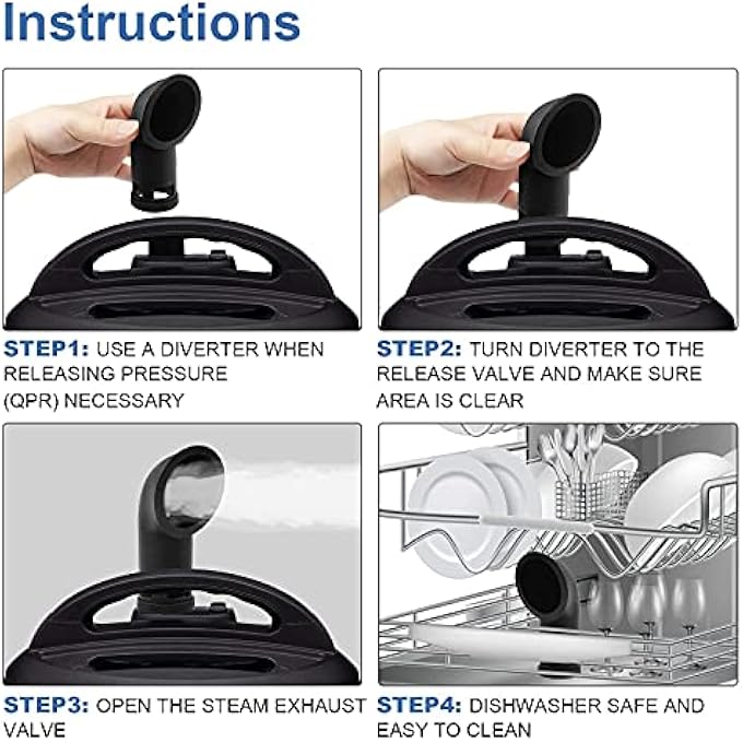 محول إطلاق البخار المصنوع من السيليكون، ملحقات قدر الضغط المصنوع من السيليكون لقدر الضغط الفوري DuoSmartPlusViva، جميع أحجام الكوارت، أداة للمطبخ RvBlack - Image 4