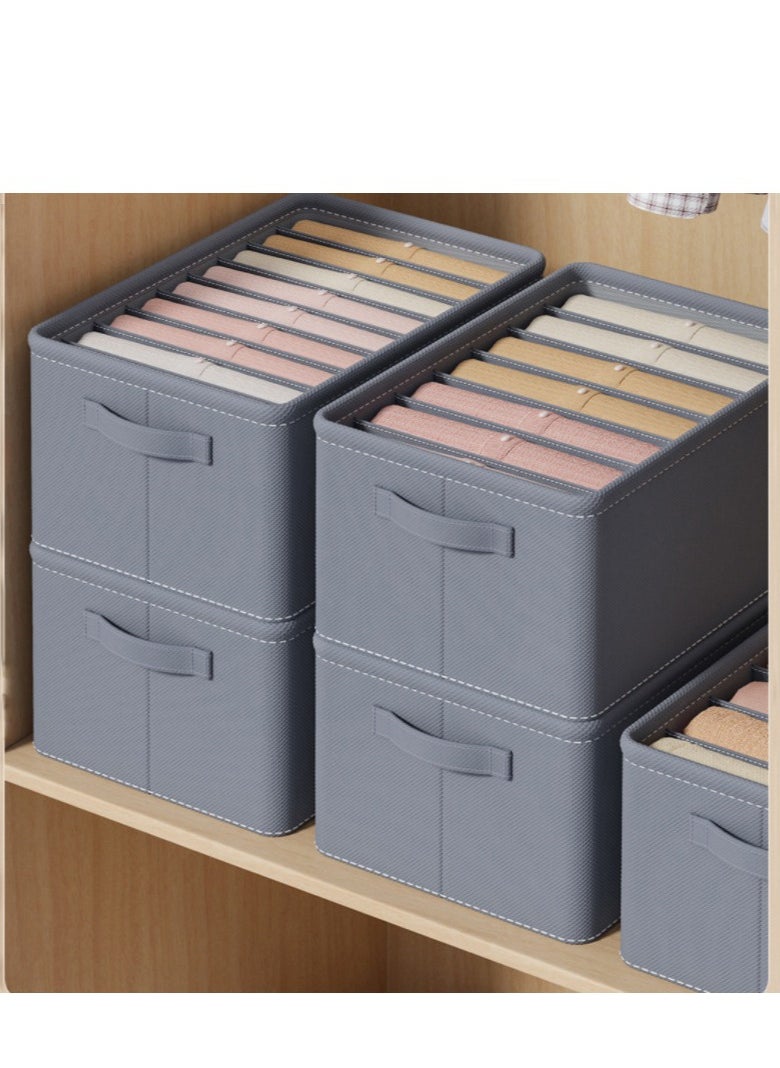 DUNISO Wardrobe Clothes Organizer, Large 6 Pack 44 Grids Jeans organizer for Closet Storage With Handles, T-shirt organizer, Pants organizer, Foldable Drawer Organizers Dividers For Clothing  - Image 1