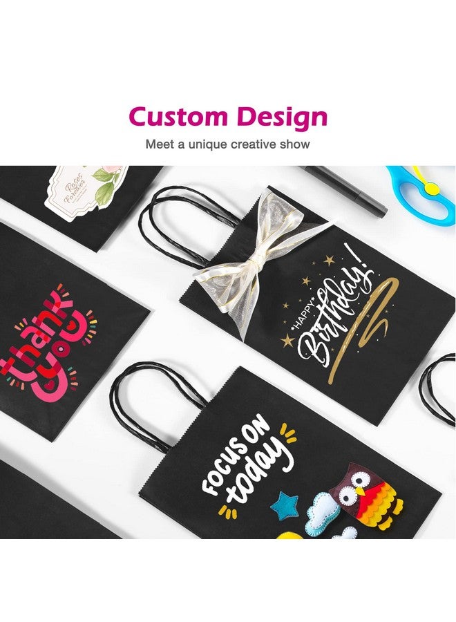 MESHA Paper Gift Bags 5.25X3.75X8 Black Small Paper Bags With Handles Bulk100 Pcs Kraft Paper Bags For Small Businesswedding Party Favor Bags - Image 4