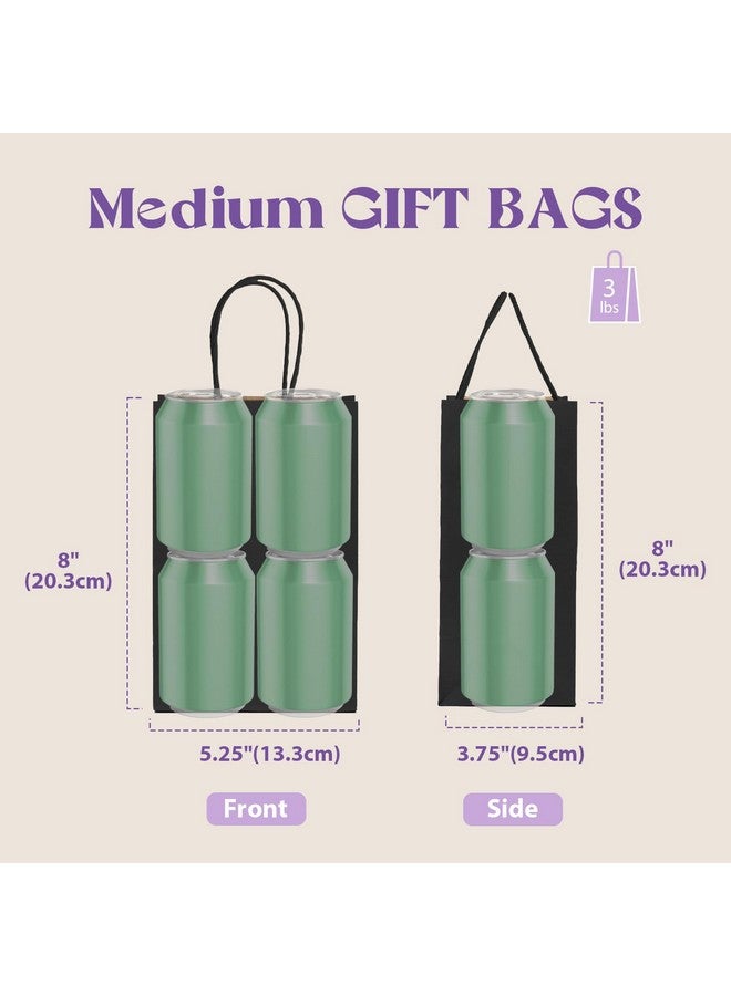 MESHA Paper Gift Bags 5.25X3.75X8 Black Small Paper Bags With Handles Bulk100 Pcs Kraft Paper Bags For Small Businesswedding Party Favor Bags - Image 2