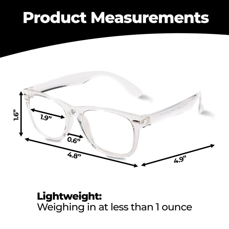 GALVANOX Kids Fake Nerd Glasses - Non Prescription Clear Lens Costume Eyeglasses, TR90 Frame with Shatterproof Lenses (Suitable for Children Ages-3-12) Transparent - Image 2
