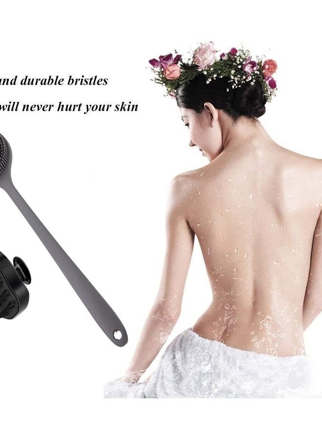 CINLITEK Silicone Body Scrubber & Scalp Massager, Long Handle Back Scrubber for Shower Brush,Exfoliating Body Scrubber, Shower Scrubber for Body Brush, Hair Dandruff Shampoo Brush for Men,Women&Kids - Image 5