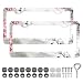 LIN KANG Watercolor Cherry Blossom License Plate Frame 2 Pack Japanese Sakura Flower Aluminum Metal License Plate Frames Holder RustProof Waterproof Car Decorative Tag Frames for Standard US 12x6 Inch - Image 2