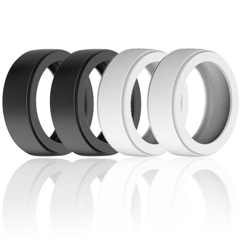 LevyPan Silicone Ring Protector Compatible with Oura Ring Gen 3 and All Smart Ring, Elastic Smart Ring Cover for Men and Women (Black*2+White*2, S(6/7/8)) - Image 1