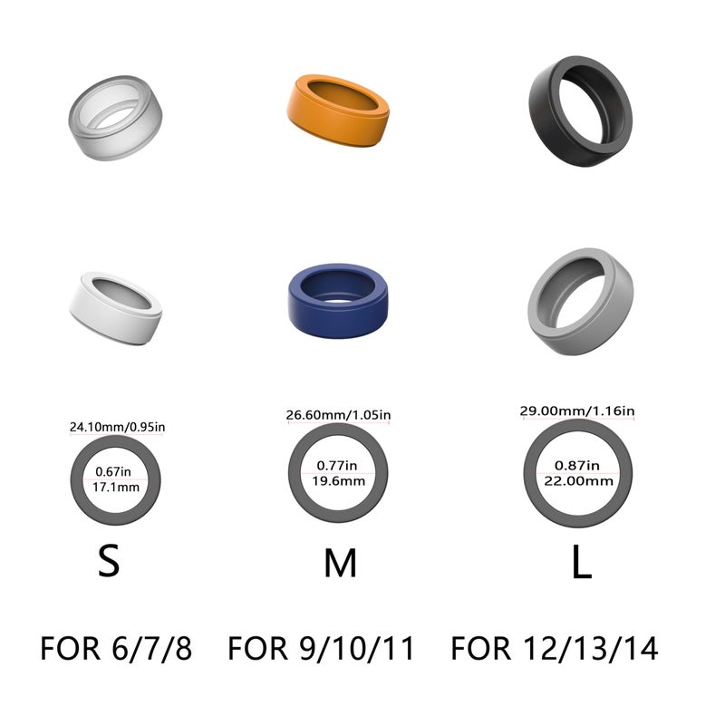 LevyPan Silicone Ring Protector Compatible with Oura Ring Gen 3 and All Smart Ring, Elastic Smart Ring Cover for Men and Women (Black*2+White*2, S(6/7/8)) - Image 3