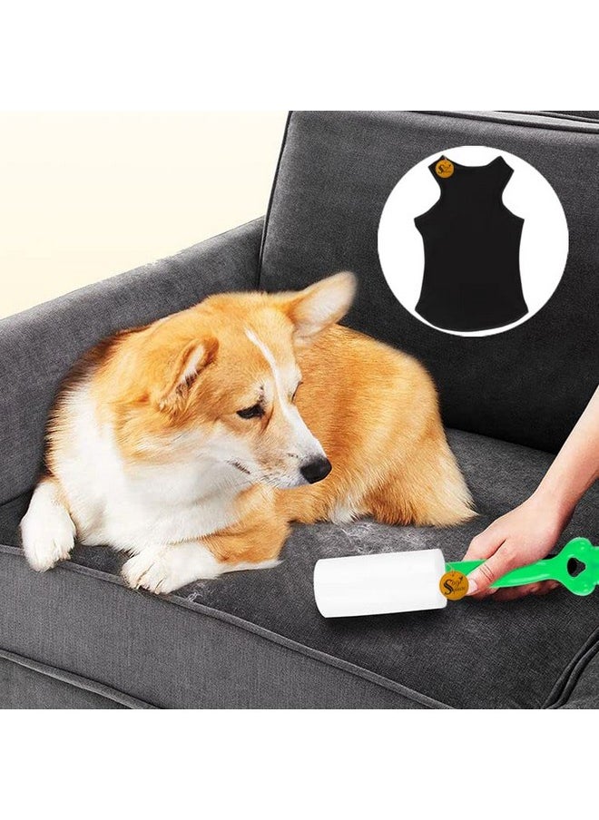 Sage Square Soft Cotton Dog T-Shirt With Lint Roller | Comfortable & Breathable Dog Clothing & Lint Roller Set For Dog Hair Removal From Clothes (Xxsmall - 10Inch, Black)  - Image 4