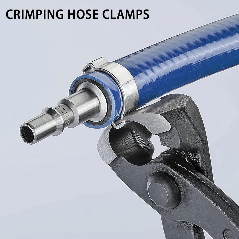 AKIHISA 9 inch Ear Clamp Pliers, Chrome Vanadium Steel Crimper Tool, Nail Remover, Pincer Crimper Tool for Pipe Hose Clamps - Image 5