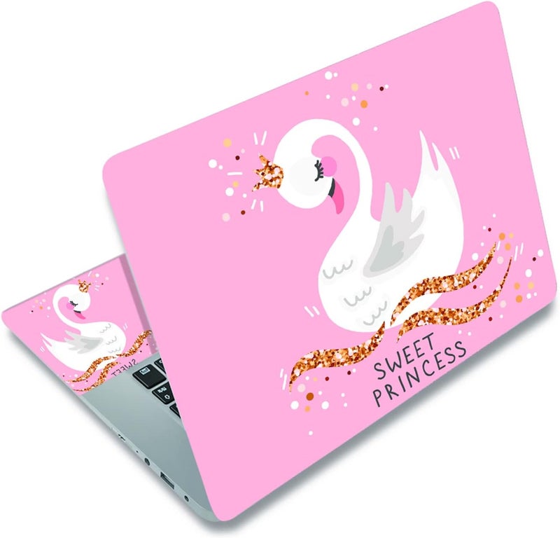 Newplenty Laptop Skin Sticker,13.3 14 15 15.4 15.6 inch Laptop Skins,Universal Vinyl Decal,Dustproof Scratch Resistant Reusable Cover Protector with Free 2 Wrist Pads (Sweet Princess) - Image 1