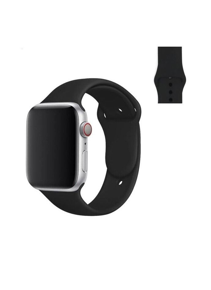 Apple Watch Band 45mm 44mm 42mm Soft Silicone Sport Band Replacement Wrist Strap Compatible for iWatch Apple Watch Series 7/SE/6/5/4/3/2/1 (45mm/44mm/42mm) - Image 1