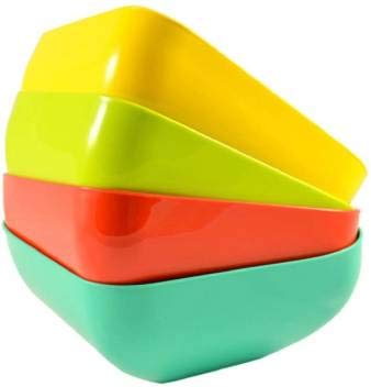 Crizer 4 Unbreakable Plastic Medium eco Square Snack and Serving Bowl Set Plastic Storage Bowl Plastic Serving Bowl - Image 2