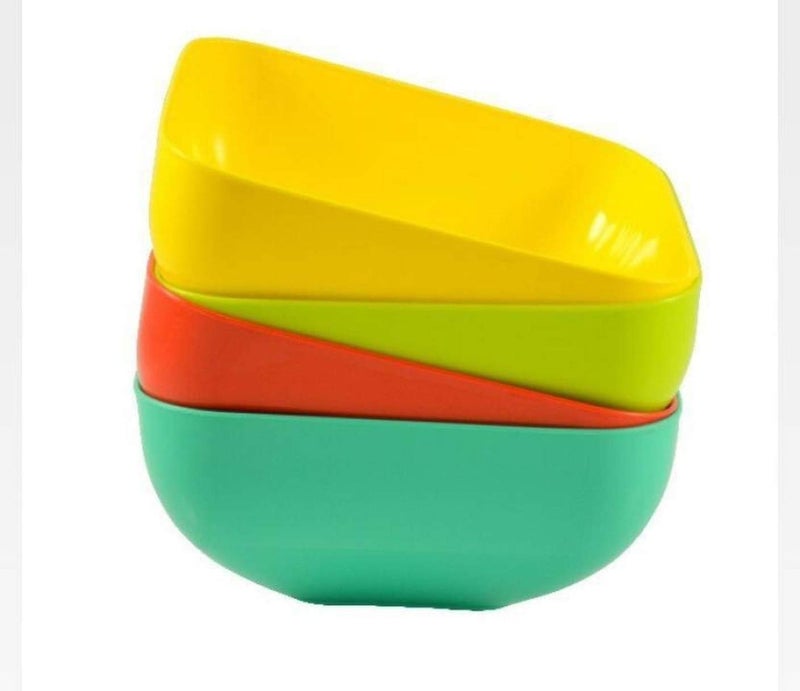 Crizer 4 Unbreakable Plastic Medium eco Square Snack and Serving Bowl Set Plastic Storage Bowl Plastic Serving Bowl - Image 1