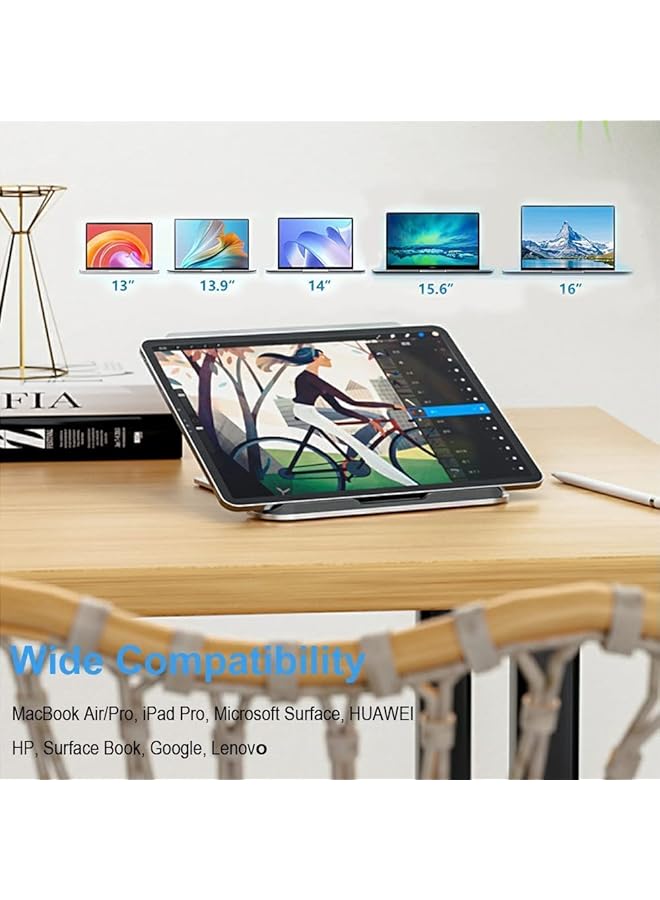erorex Laptop Stand Ventilated Adjustable Computer Holder Desktop Notebook Stand For Macbook Air Pro Dell Xps Fits Up To 13 16 Inch Laptop  - Image 3
