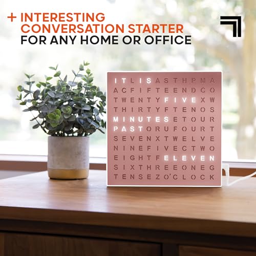 Sharper Image® LED Word Clock – 7.75" Light-Up Digital Clock for Desk & Wall| Modern Time Display Accent Clock| Unique Home Office Décor| Living Room Kitchen Bedroom| Housewarming Gift for Men & Women - Image 4