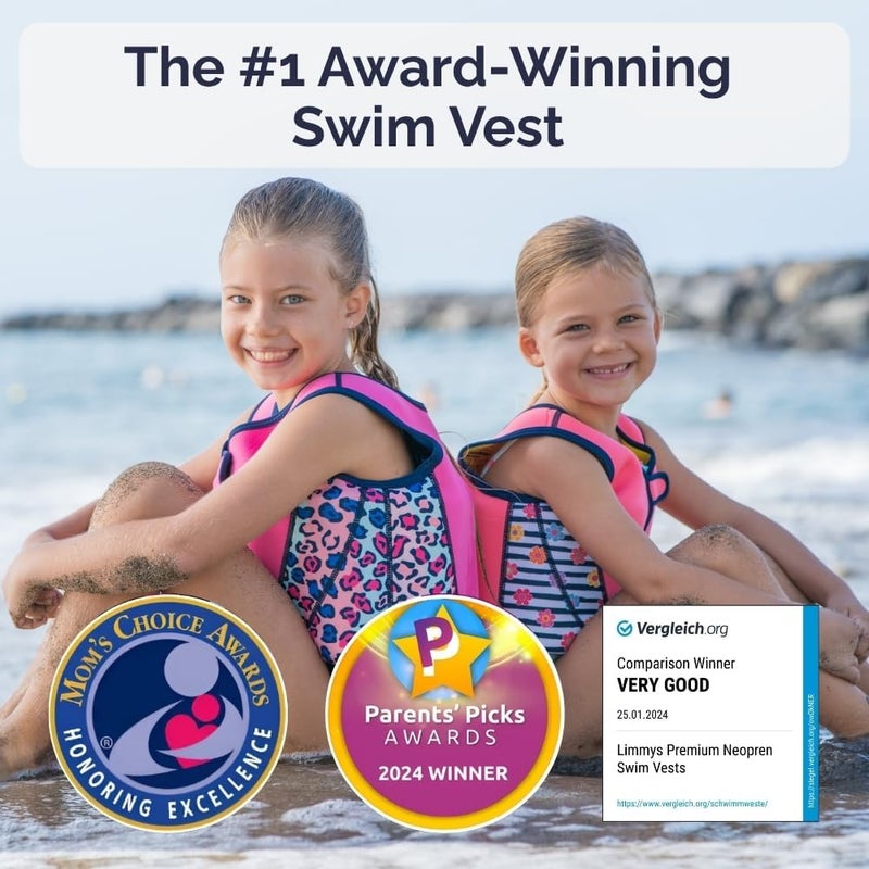 Limmys Premium Kids Swim Vest - Toddler Swim Jacket and Buoyancy Swimming Aid - Modern Design Swimming Vest for Boys, Girls and Babies - Drawstring Bag Included - Image 2