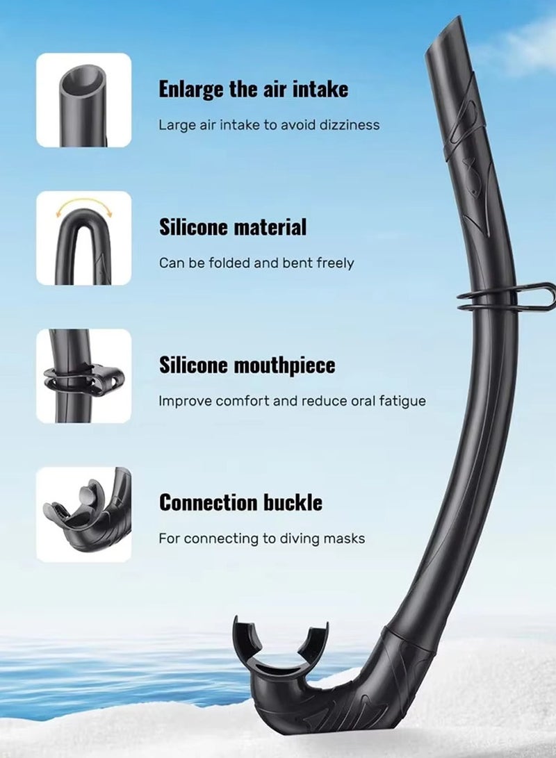 سوبر وينر معدات الغوص - قطعة فم من السيليكون غير سامة وأنبوب تنفس للغطس والغوص - أنبوب غوص سهل التنفس - مناسب للرجال والنساء - Image 4
