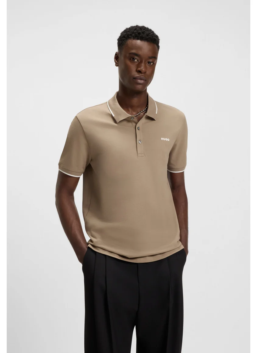 هوجو Stretch-cotton slim-fit polo shirt with printed logo
