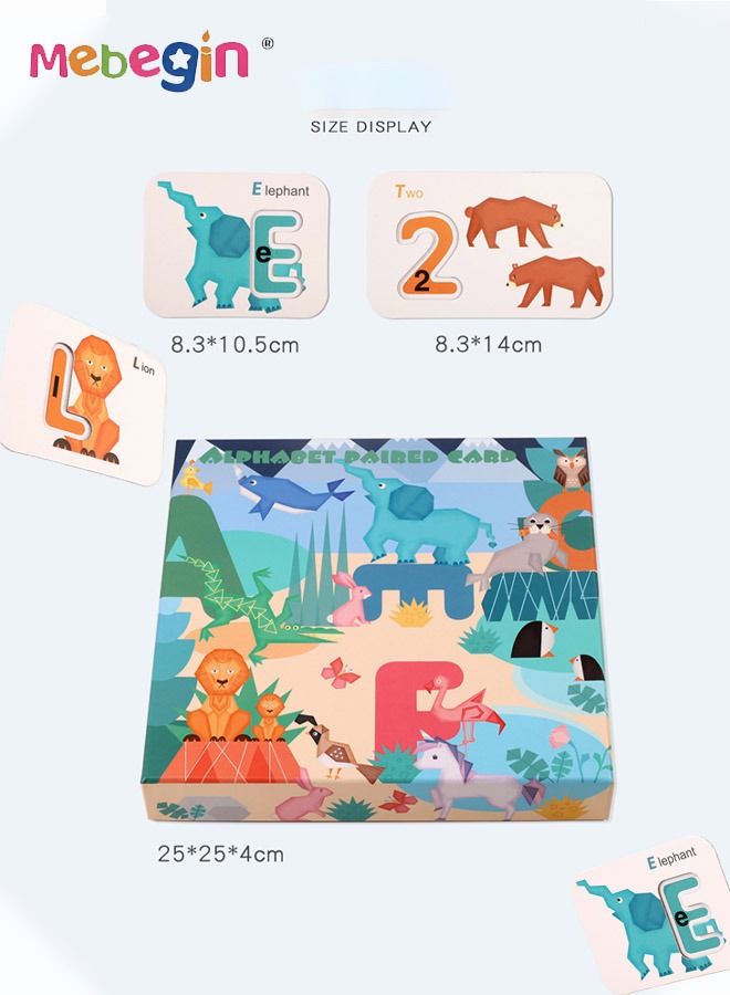 MEBEGIN Baby Cognitive Flashcards Set, Double Sided Printed Colorful Cards, Alphabet and Numbers Flash Cards, Wooden Montessori Toys, Creative Early Learning Toys, Safe for Babies to Use - Image 3