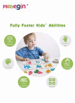 MEBEGIN Baby Cognitive Flashcards Set, Double Sided Printed Colorful Cards, Alphabet and Numbers Flash Cards, Wooden Montessori Toys, Creative Early Learning Toys, Safe for Babies to Use  - Image 5