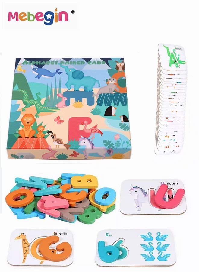 MEBEGIN Baby Cognitive Flashcards Set, Double Sided Printed Colorful Cards, Alphabet and Numbers Flash Cards, Wooden Montessori Toys, Creative Early Learning Toys, Safe for Babies to Use - Image 4