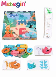 MEBEGIN Baby Cognitive Flashcards Set, Double Sided Printed Colorful Cards, Alphabet and Numbers Flash Cards, Wooden Montessori Toys, Creative Early Learning Toys, Safe for Babies to Use  - Image 1
