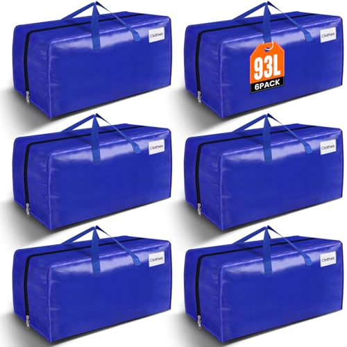 BlissTotes Moving Bags, Heavy Duty Moving Supplies & Storage Bags, Extra Large Packing Bags, Boxes with Tag Pockets, Collapsible Fold Flat Storage Totes, Alternative to Box and Bin, 93L, 6 Packs - Image 1