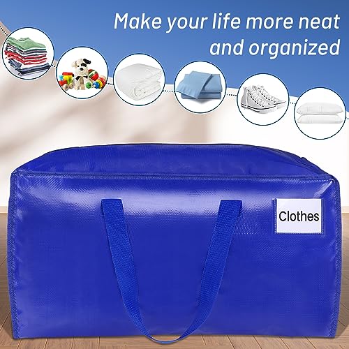 BlissTotes Moving Bags, Heavy Duty Moving Supplies & Storage Bags, Extra Large Packing Bags, Boxes with Tag Pockets, Collapsible Fold Flat Storage Totes, Alternative to Box and Bin, 93L, 6 Packs - Image 4