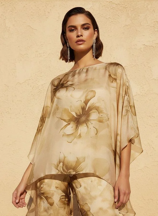 Iconic Iconic Kaftan Top with Floral Print