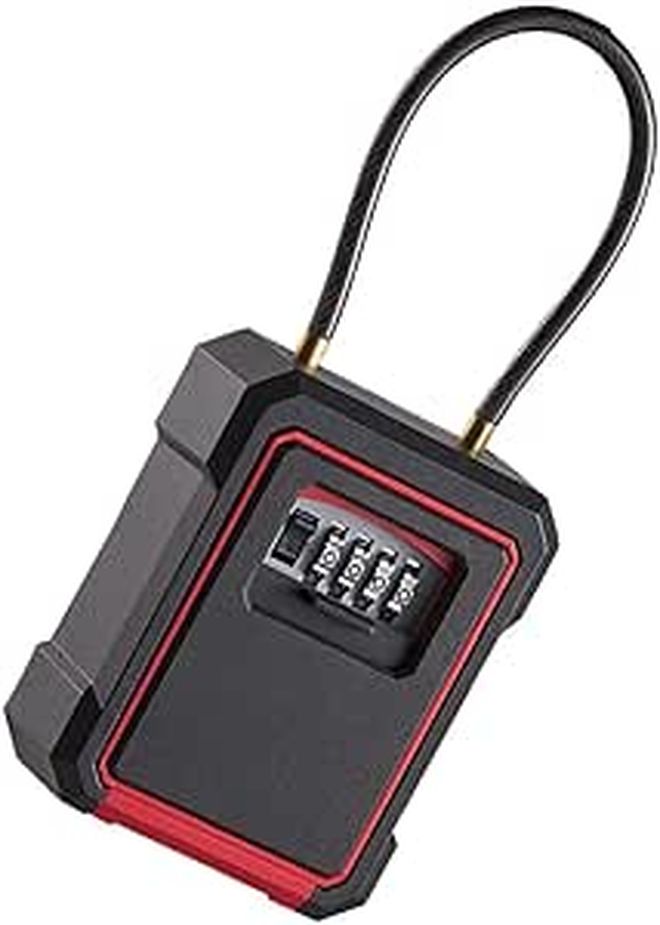 Wall Mounted Key Lock Box Secure Coded Safe for Keys USB Valuables Home Office Outdoor Weather Resistant - Image 1