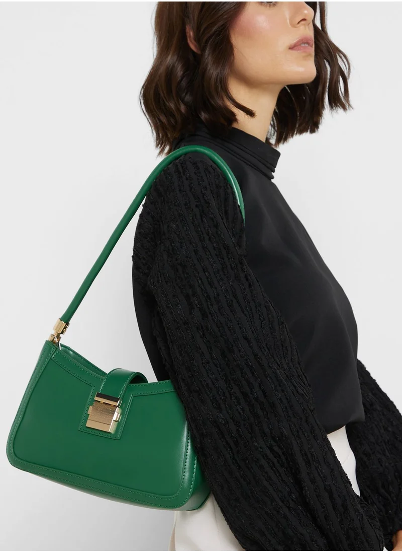 ايلا Shoulder Bag With Metal Trim Detail