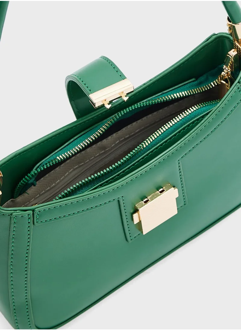ايلا Shoulder Bag With Metal Trim Detail