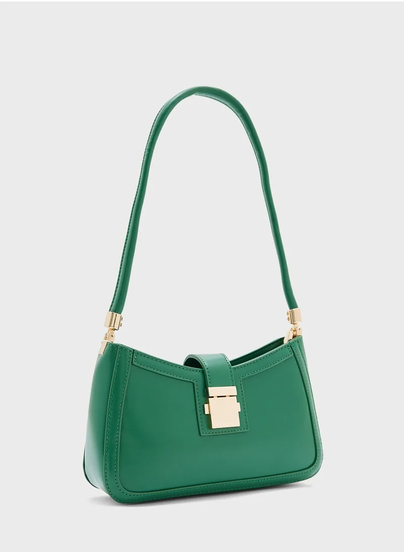 ايلا Shoulder Bag With Metal Trim Detail