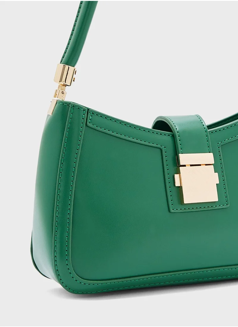 ايلا Shoulder Bag With Metal Trim Detail