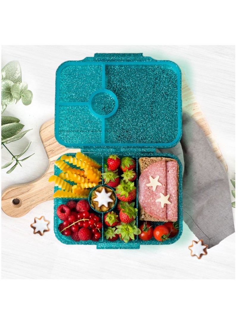 ESSEN Tritan Bento Lunch Box for Kids Girls - Teal Glitter Mermaid - Image 5