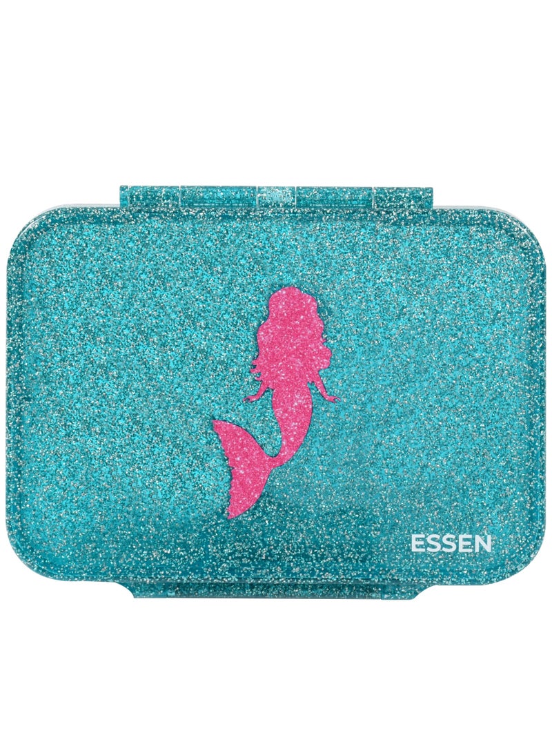 ESSEN Tritan Bento Lunch Box for Kids Girls - Teal Glitter Mermaid - Image 1