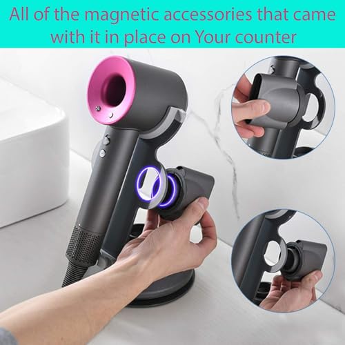PUROSUR Hair Dryer Stand for Dyson Hair Dryer, Hair Dryer Stand hair dryer stand Organizer for Dyson Hair Dryer, Diffuser, Nozzle holder - Image 3
