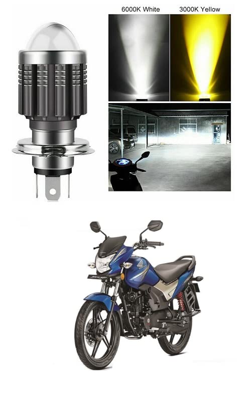 XZRTZ H4 LED Motorcycle LED Motorcycle Headlight Bulbs CSP Lens White Yellow Hi Lo Lamp Scooter Accessories Fog Lights 12V UniV-ersal For Vehicle Compatible With H-onda CB Shine Sp - Image 3