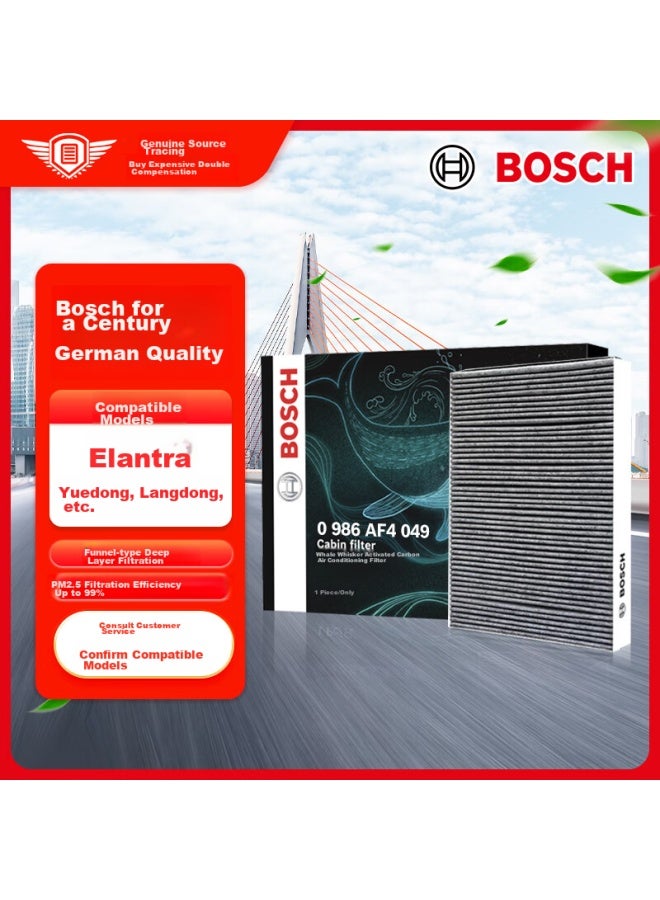 Bosch Air Conditioning Filter 4049 For Hyundai Elantra, Ix35, Yixing, Mistra, Yuna, Ix25, Kia Kx3, And Sportage - Image 1