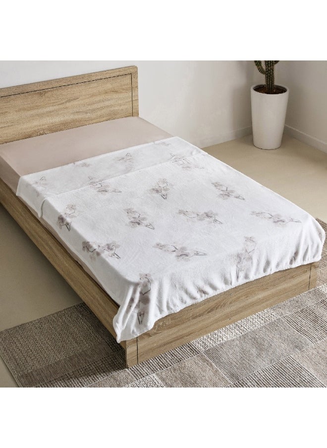 Home Box - بطانية فلانيل مطبوعة ماتريكس سيان توأم 200 × 140 سم - Image 1