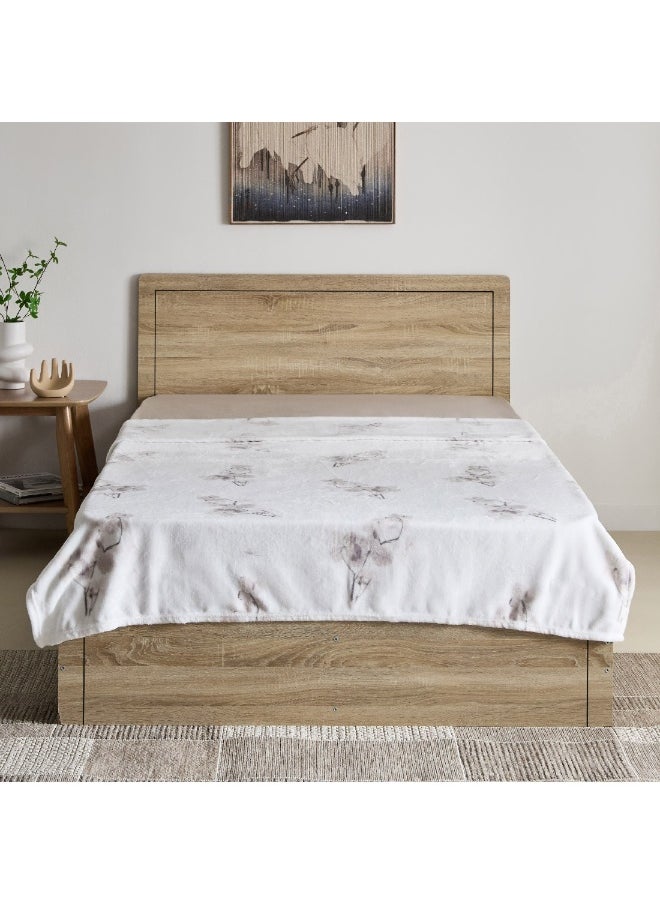 Home Box - بطانية فلانيل مطبوعة ماتريكس سيان توأم 200 × 140 سم - Image 1