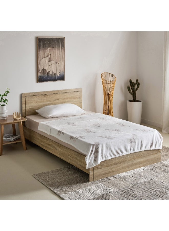 Home Box - بطانية فلانيل مطبوعة ماتريكس سيان توأم 200 × 140 سم - Image 1