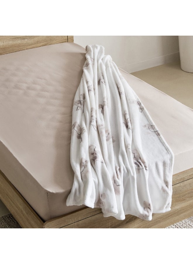 Home Box - بطانية فلانيل مطبوعة ماتريكس سيان توأم 200 × 140 سم - Image 1