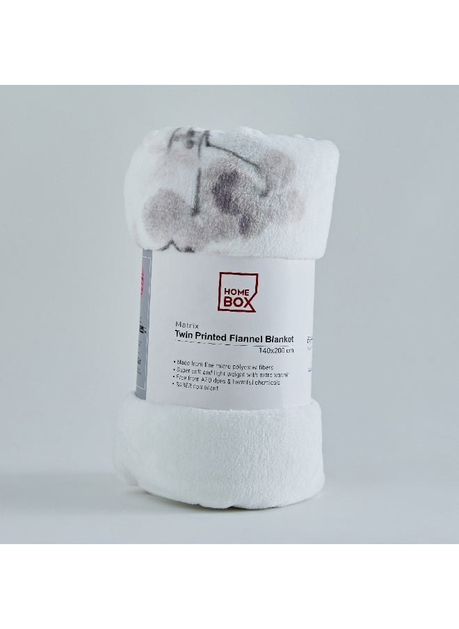 Home Box - بطانية فلانيل مطبوعة ماتريكس سيان توأم 200 × 140 سم - Image 1