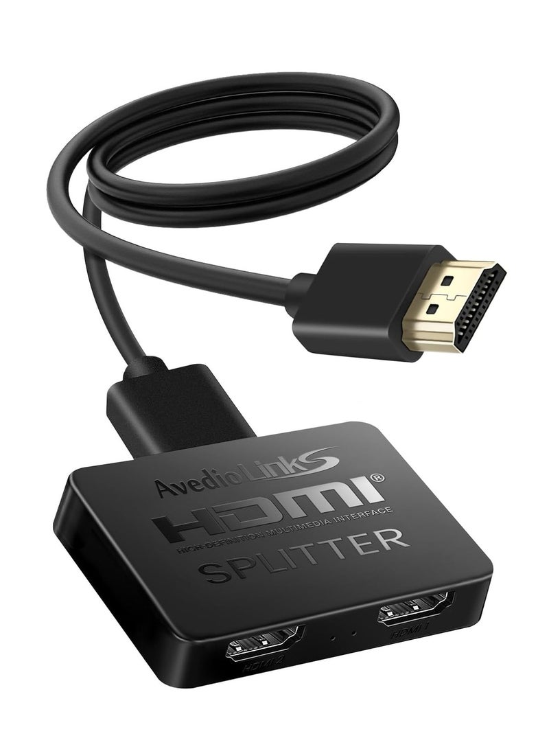 اتش دي ام اي موزع HDMI 1 في 2 مخرج، موزع HDMI لشاشتين مع كابل HDMI بطول 3.9 قدم 【ليس ممتدًا، فقط نسخ/عكس الشاشات】موزع HDMI 1 × 2 من 1 إلى 2 مكبر للصوت لدقة 4K@30HZ Full HD 1080P ثلاثية الأبعاد - Image 1