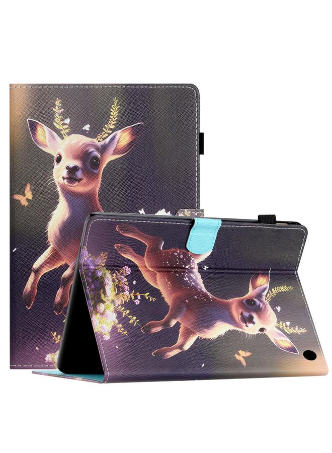 S-TOP Case For Amazon Fire HD 10 2021 Coloured Drawing Stitching Smart Leather Tablet Case - Image 1