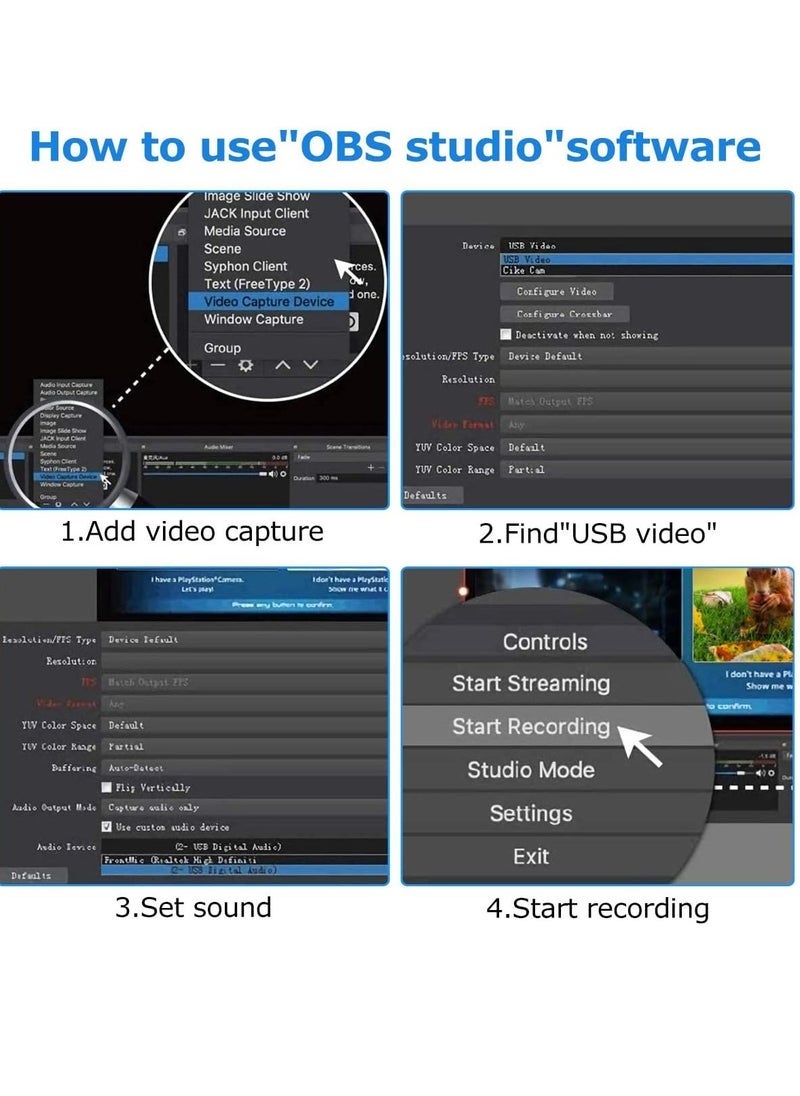 دوسالا بطاقة تسجيل الفيديو USB 2.0 HDMI بقناة واحدة، دقة 1080P HD لبث مباشر، صندوق تسجيل باللون الأسود - Image 5