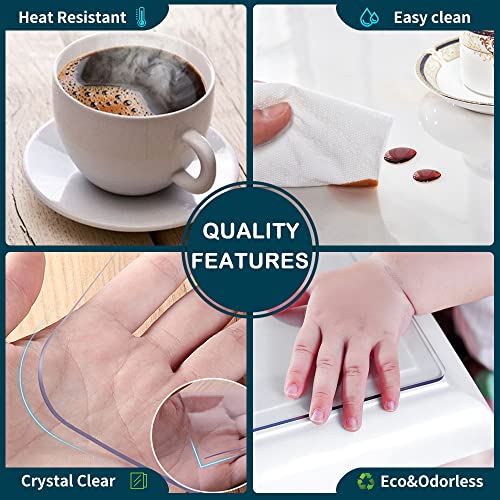 Wadrac 14x24 in Office Desk Blotter Mat Clear Plastic Table Protector Cover Pad PVC Transparent Topper Surface Proection Pad Anti Scratch Table Mat Glass Dinner End Waterproof Easy Clean - Image 5
