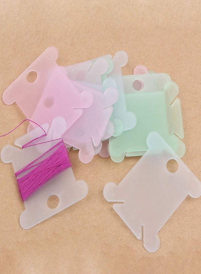 Teensery 120 Pieces Plastic Sewing Thread Winding Plate Board Assorted Color Thread String Winder Cross Stitch Embroidery Thread Bobbins Organizer Sewing Embroidery Tool - Image 3