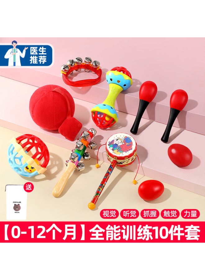 Hand Rattle Baby Rattle Baby 0-1 Year Old Early Education Newborn Soothing Toys Sand Hammer Bell Grasping Training - Image 1